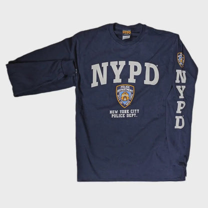 NYPD Langarm-T-Shirt mit Siebdruck für Kinder, Marineblau
