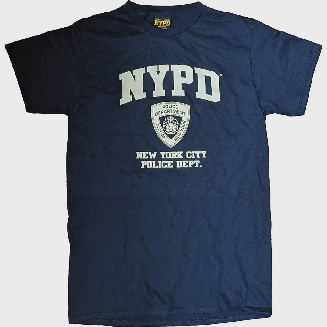 Load video: NYPD Men's Officially Licensed Navy T-Shirt