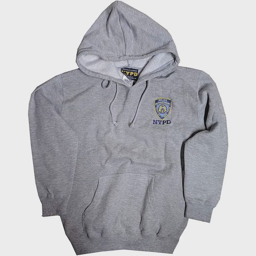 Load video: NYPD Boys' Officially Licensed Gray Hoodie
