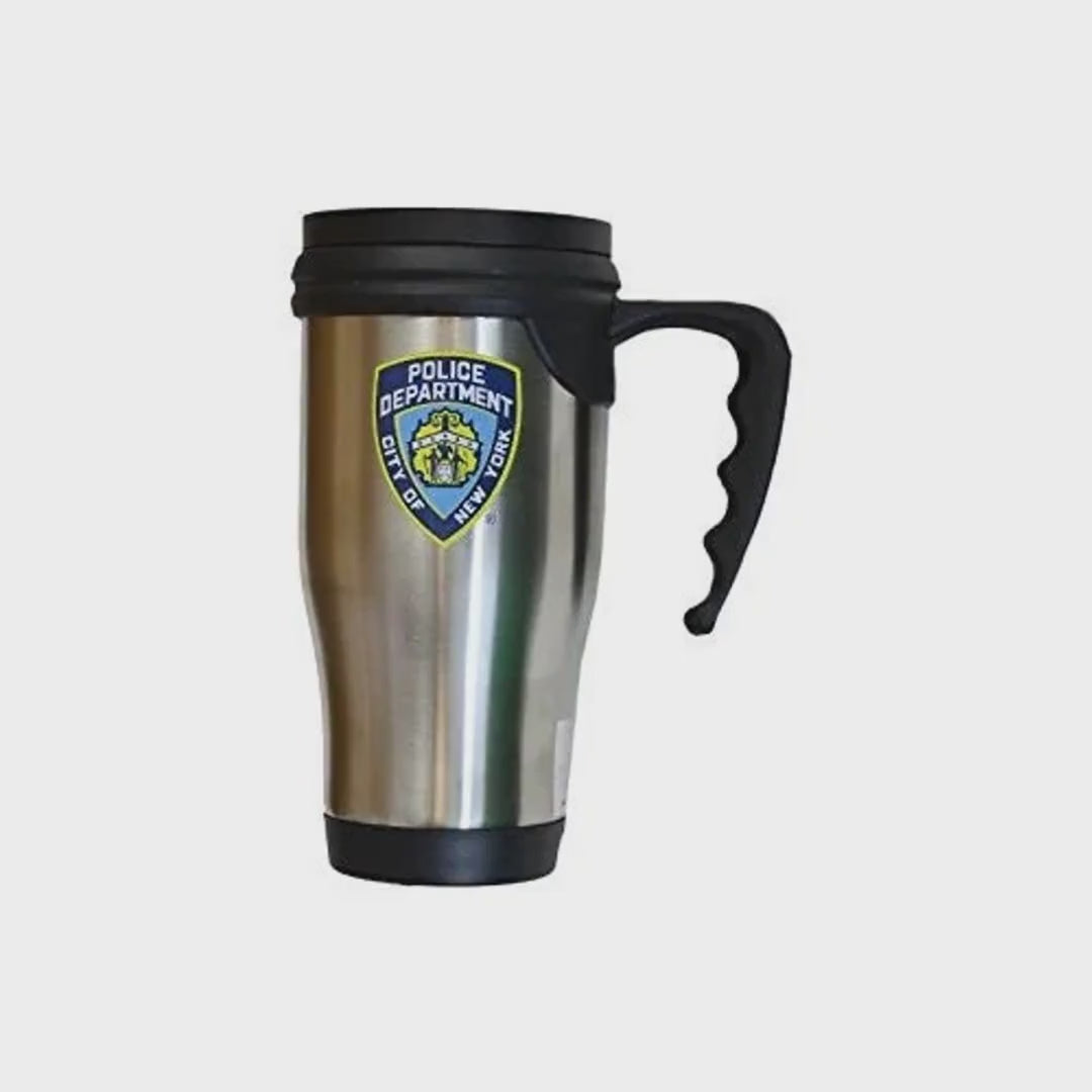 Cargar video: NYPD Unisex Officially Licensed Stainless Steel Travel Mug