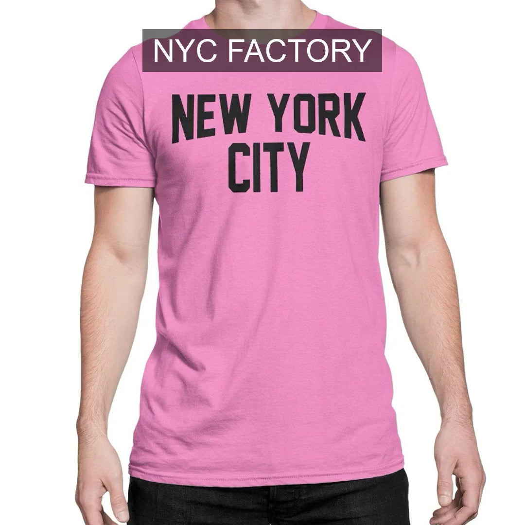 Load video: NYC Factory Unisex New York City Pink T-Shirt