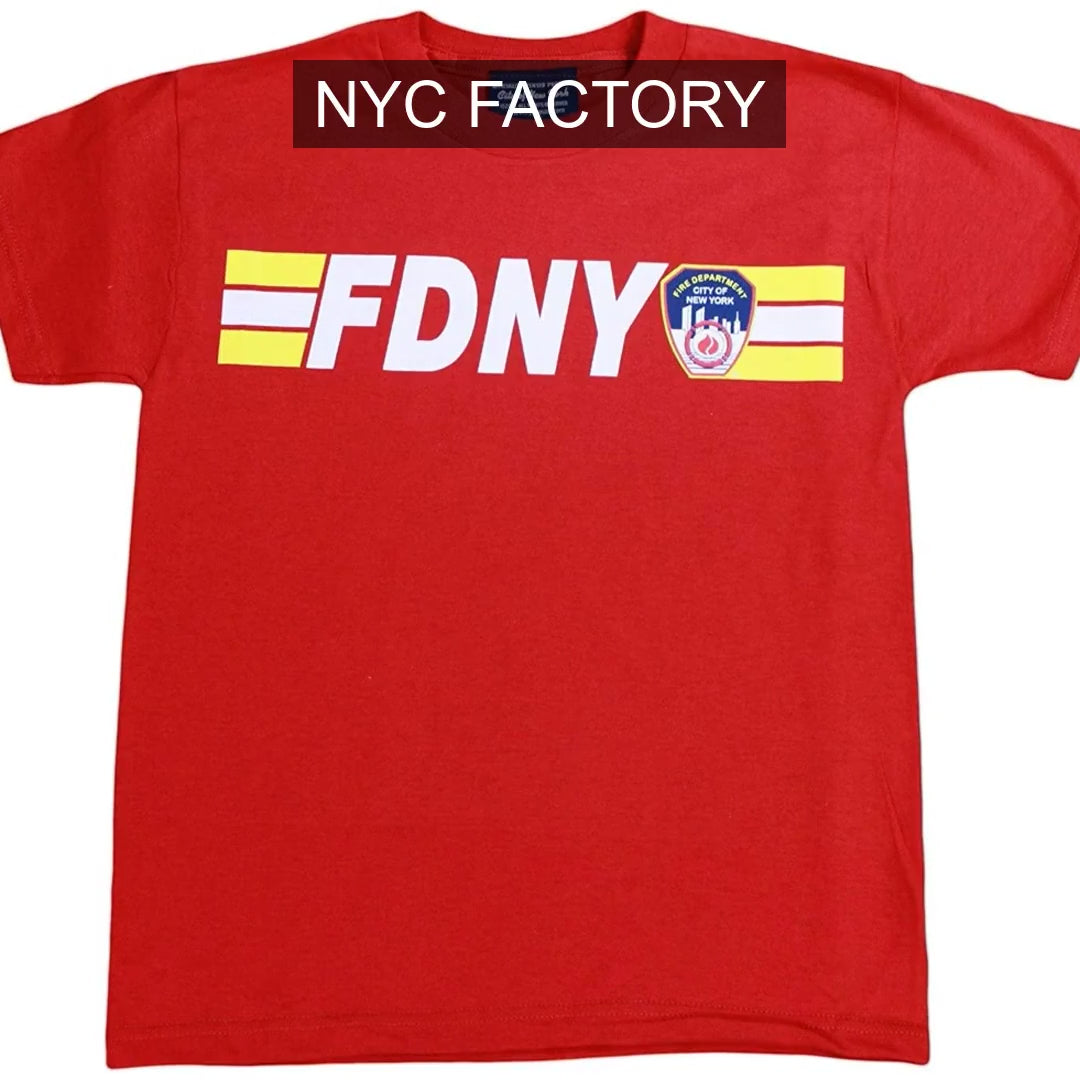 Charger la vidéo: FDNY Kids Tee 200ft Back sous licence officielle (Jeunesse, Rouge)