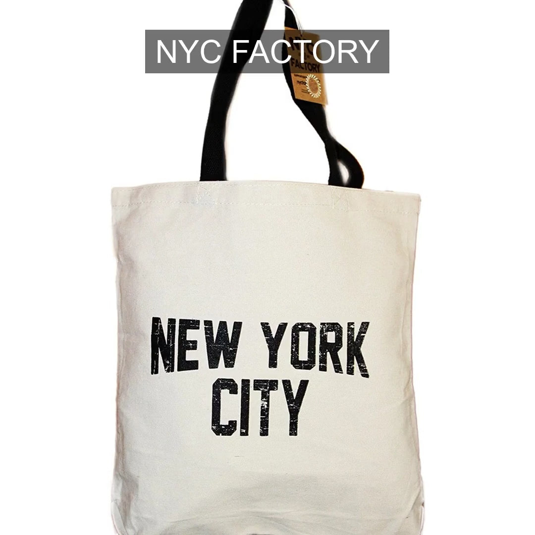 Load video: NYC Factory Unisex New York City Natural Tote Bag