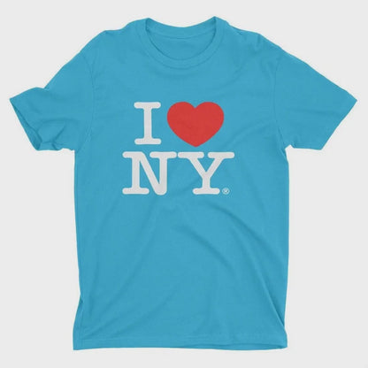 I Love NY New York Kids T-shirt sérigraphié cœur à manches courtes Turquoise