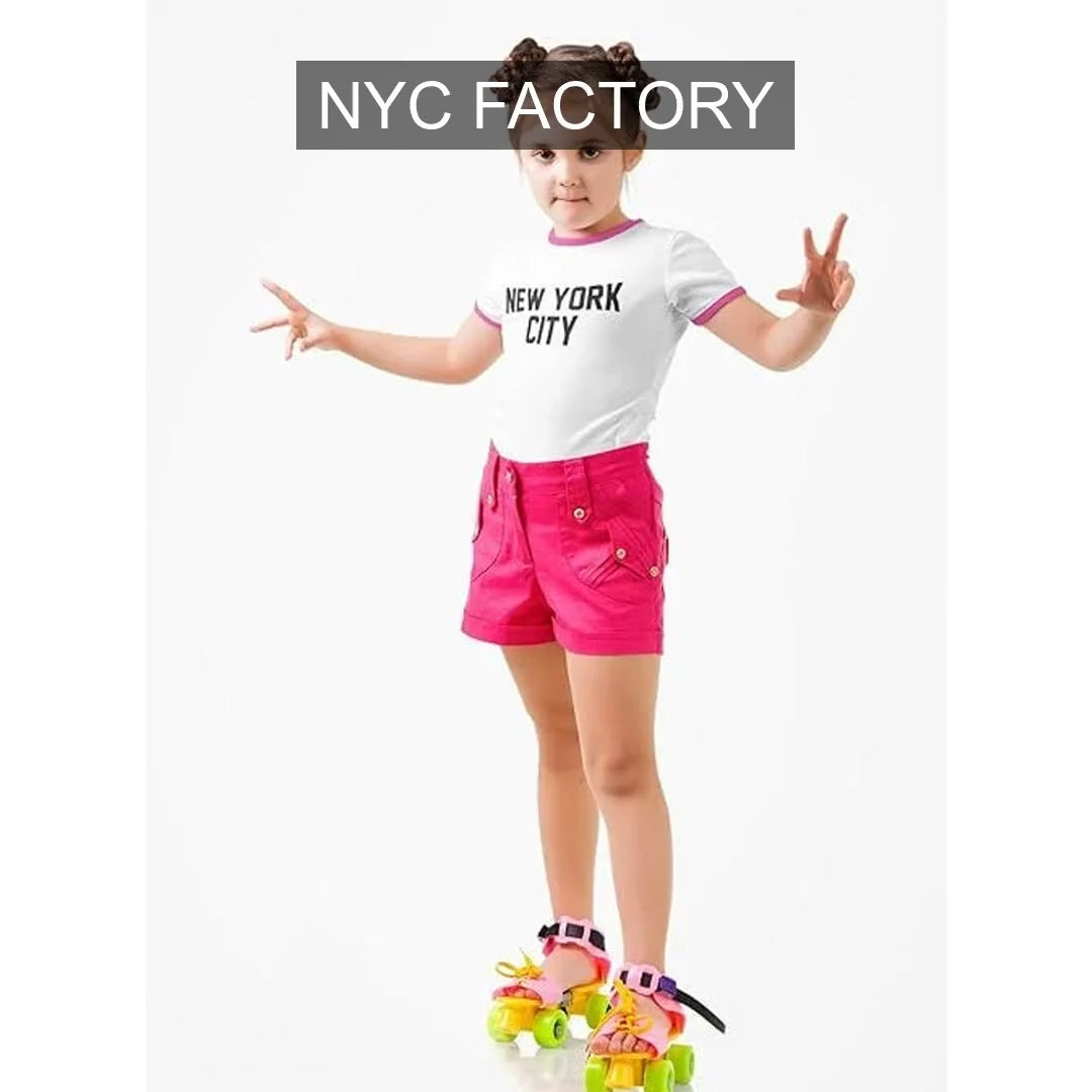 Cargar video: NYC Factory Toddler New York City Ringer T-Shirt White