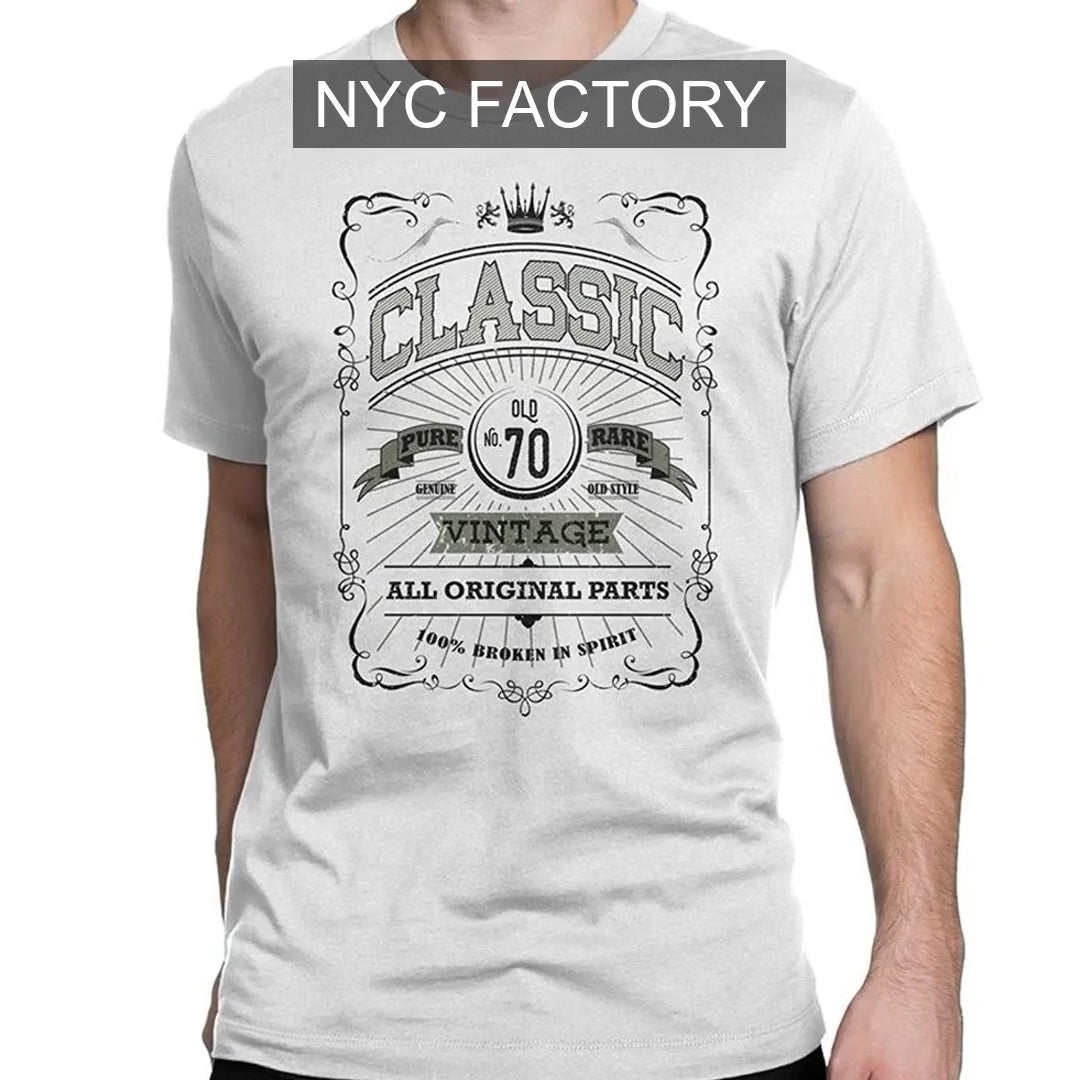 NYC Factory Men's 70th Birthday Vintage Black T-Shirt