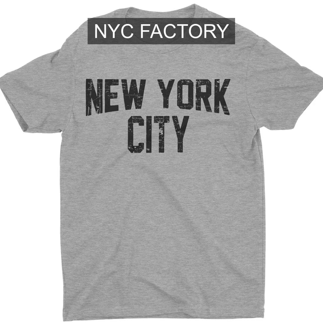 Video laden: New York City Unisex T-Shirt Distressed Siebdruck grau Lennon T-Shirt