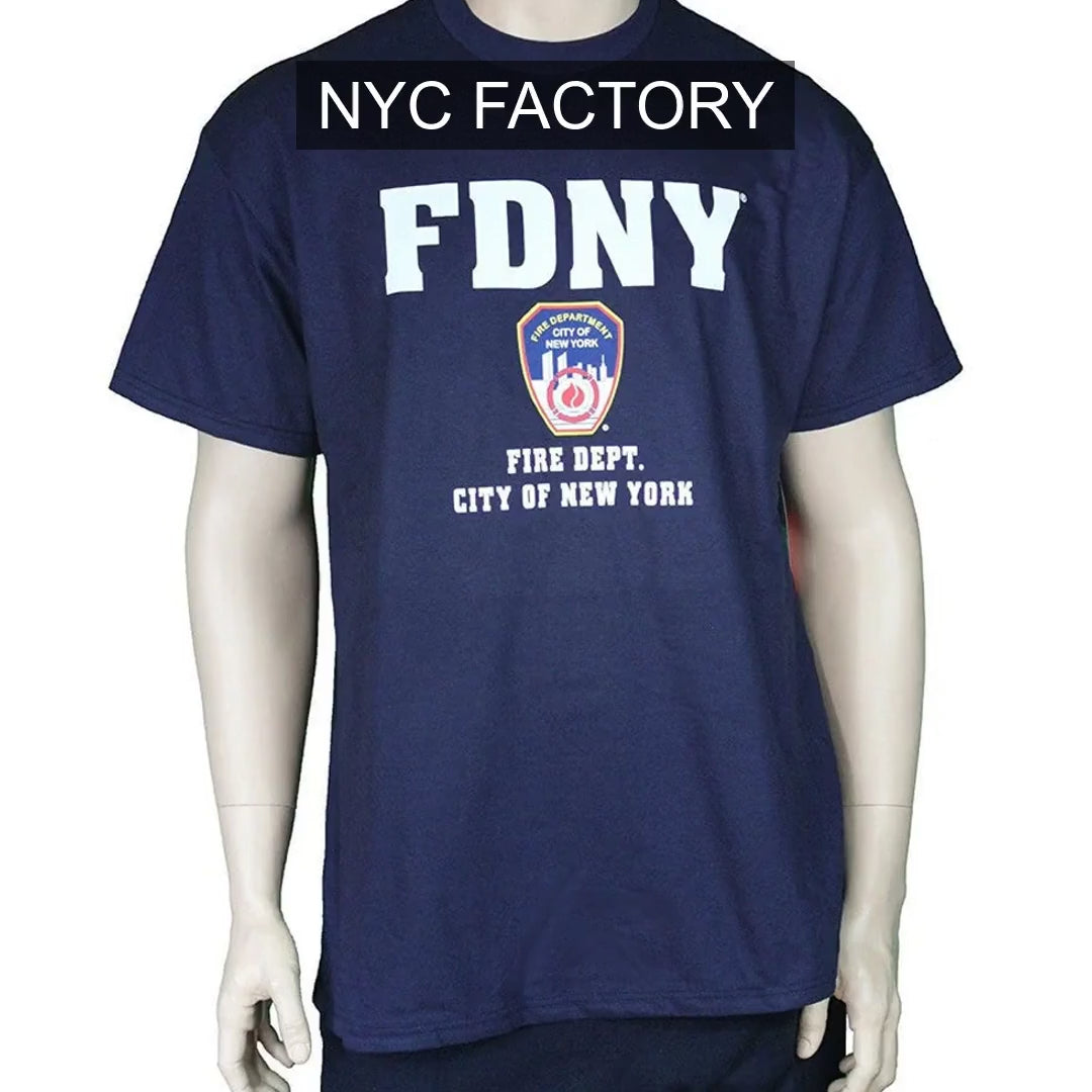 Charger la vidéo: FDNY T-shirt à manches courtes avec imprimé Rescue au dos Bleu marine