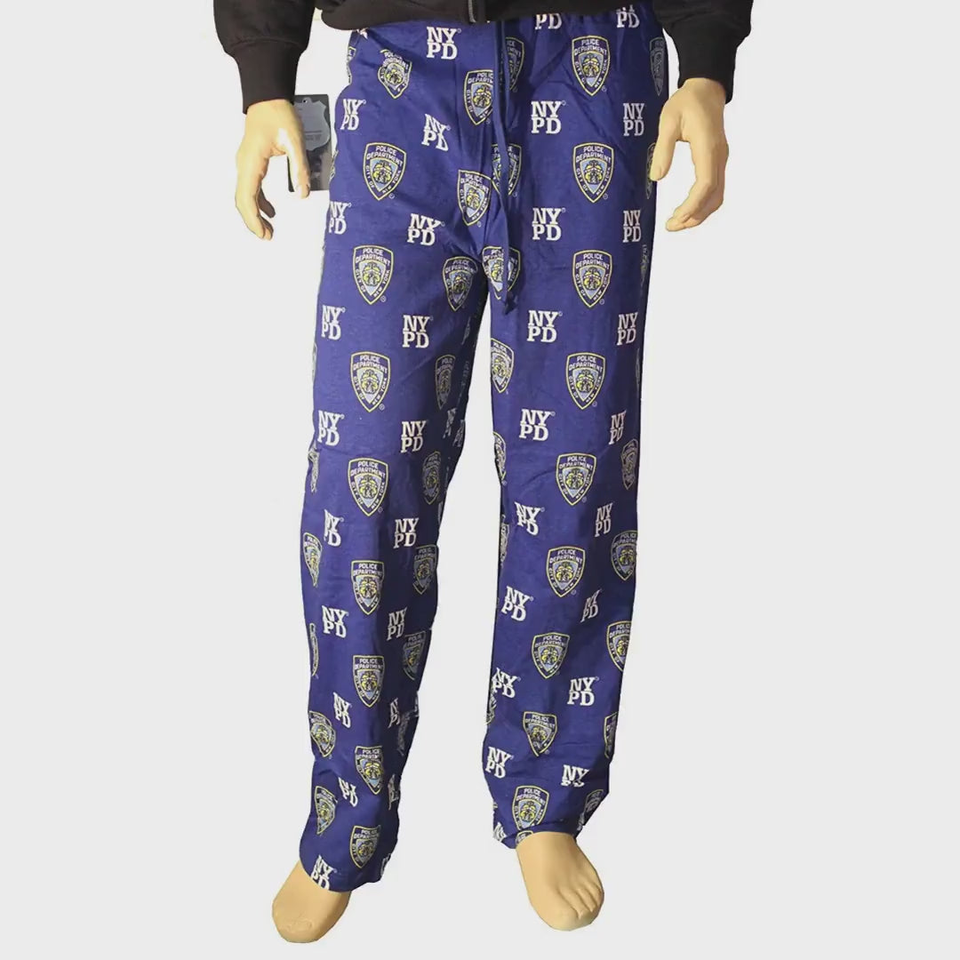 Video laden: NYPD Lounge Hose Pyjama Schlafhose Blau