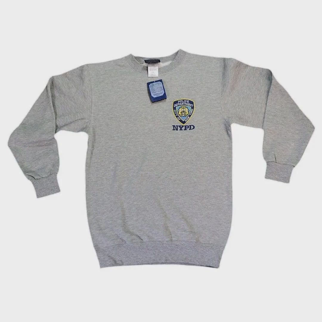 NYPD Hommes Police Crewneck Sweat Gris