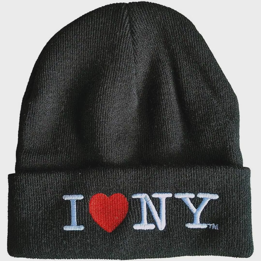 I Love NY Unisex Black Winter Hat Beanie