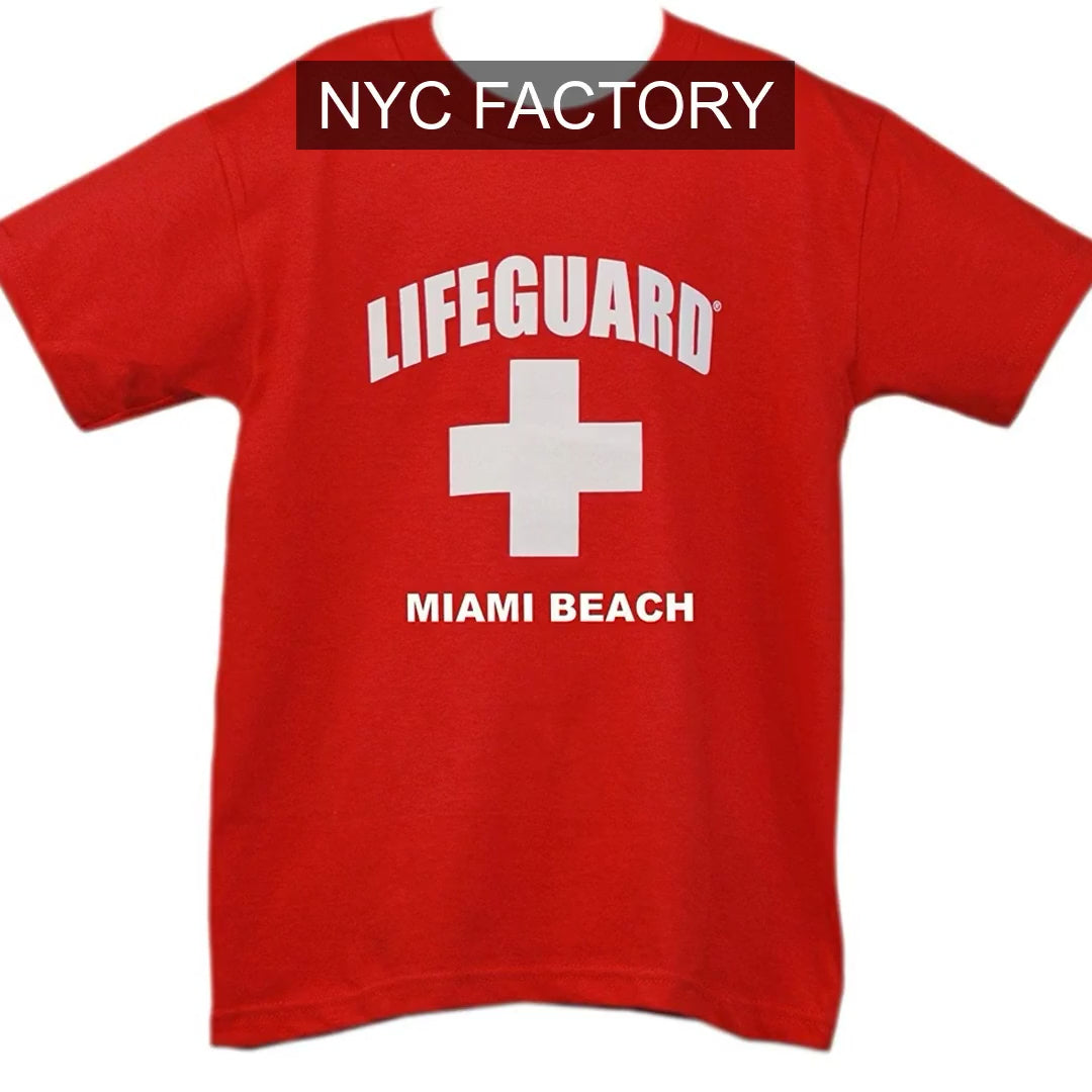 Load video: Lifeguard Kids Red T-Shirt Officially Licensed
