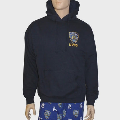 NYPD Hoodie-Sweatshirt mit besticktem Logo, Marineblau