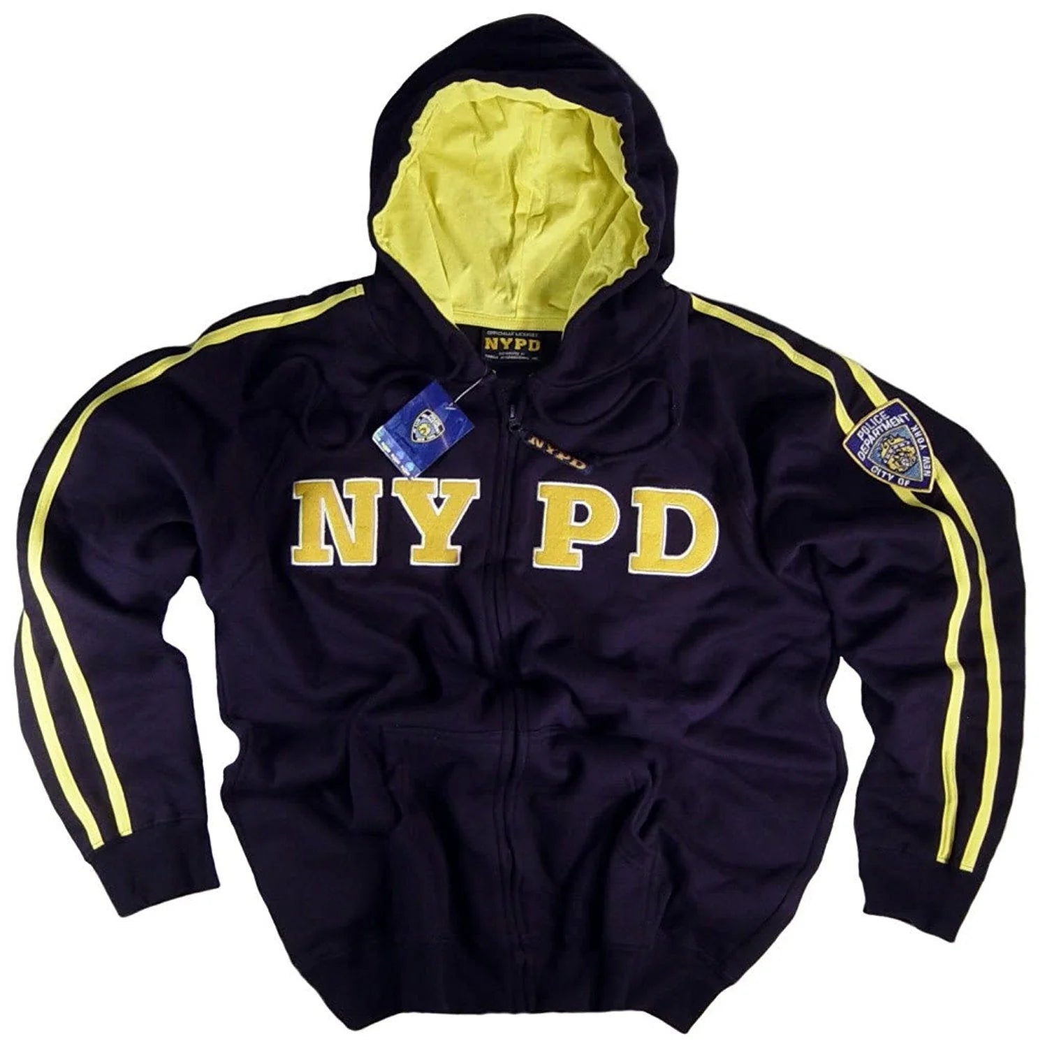 NYPD Shirt Hoodie Sweatshirt, Zippered Medium