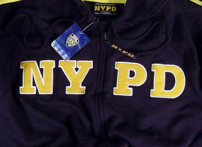 NYPD Shirt Hoodie Sweatshirt, Zippered Medium