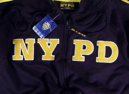 NYPD Shirt Hoodie Sweatshirt, Zippered Medium