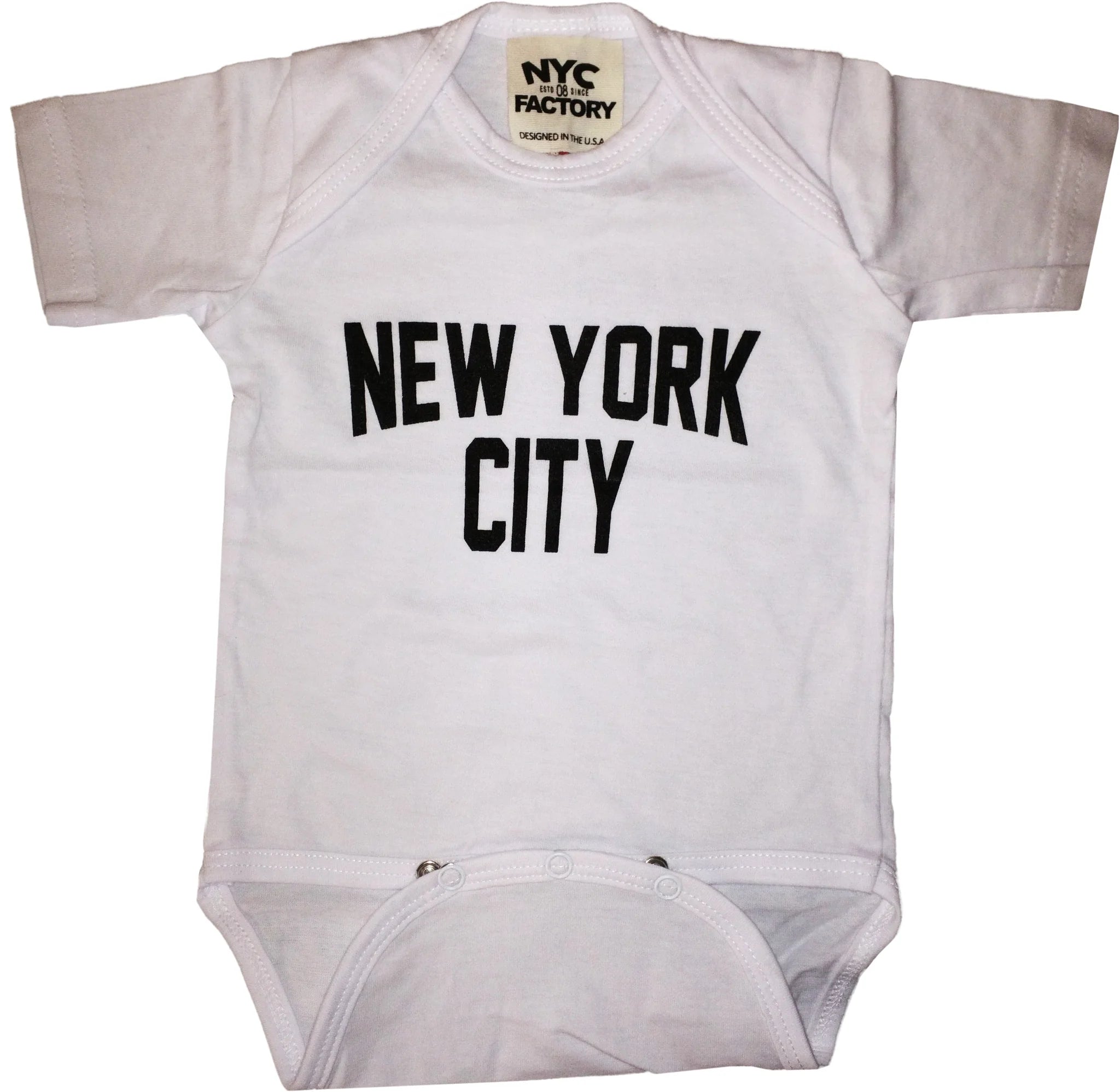 New York City Baby Bodysuit Screen Printed Soft Cotton Snapsuit - NYC Factory