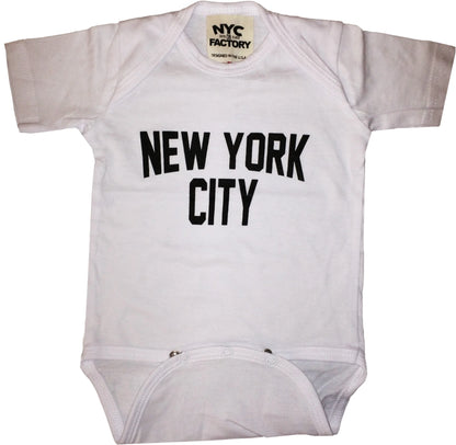 New York City Baby Bodysuit Screen Printed Soft Cotton Snapsuit - NYC Factory