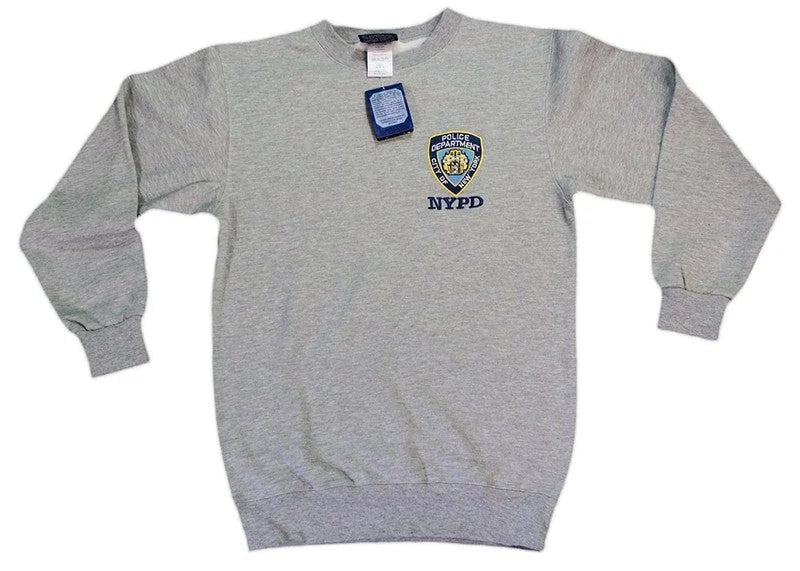 NYPD Mens Police Crewneck Sweatshirt Gray