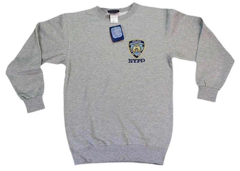 NYPD Mens Police Crewneck Sweatshirt Gray