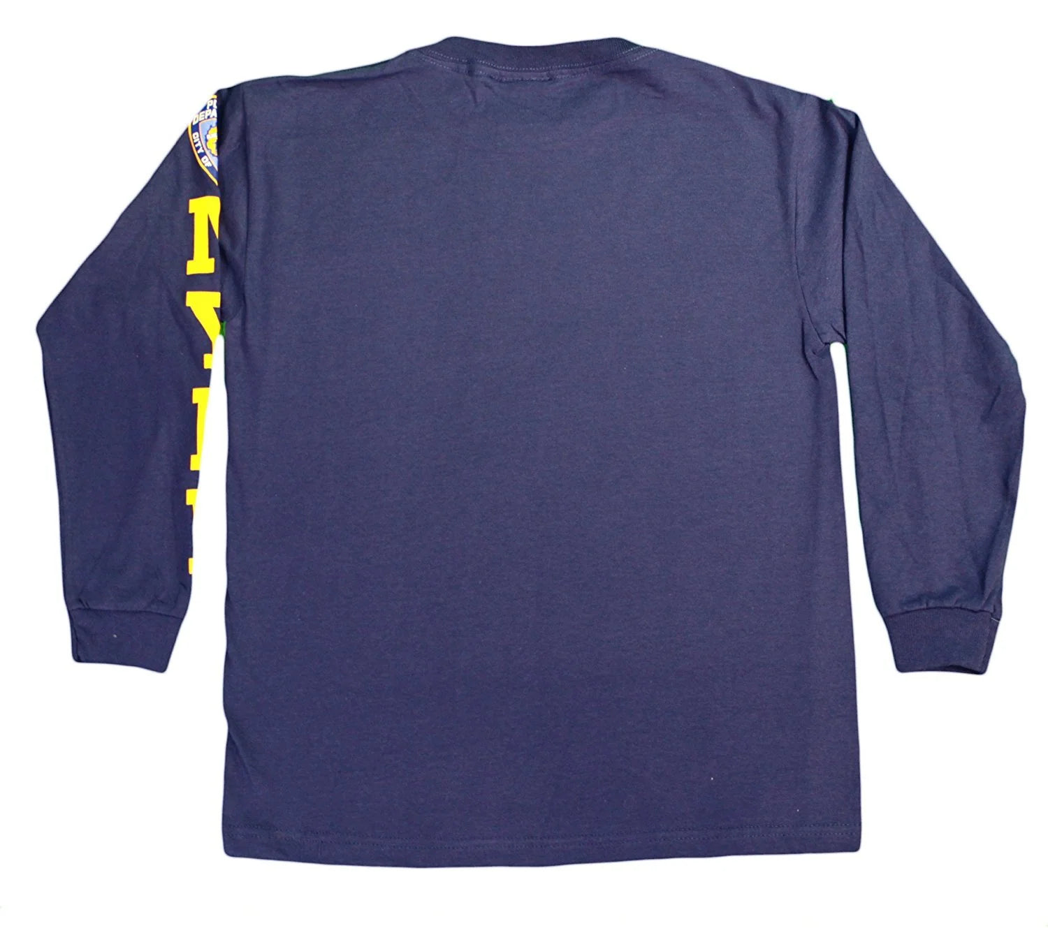 NYPD Kids Long Sleeve Screen Print Chest Badge T-Shirt Navy Yellow