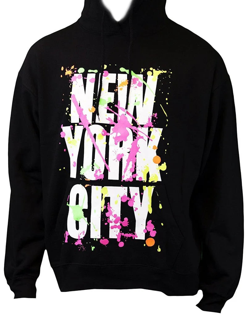New York Paint Splash Hoodie Kids Sweatshirt Youth, Black