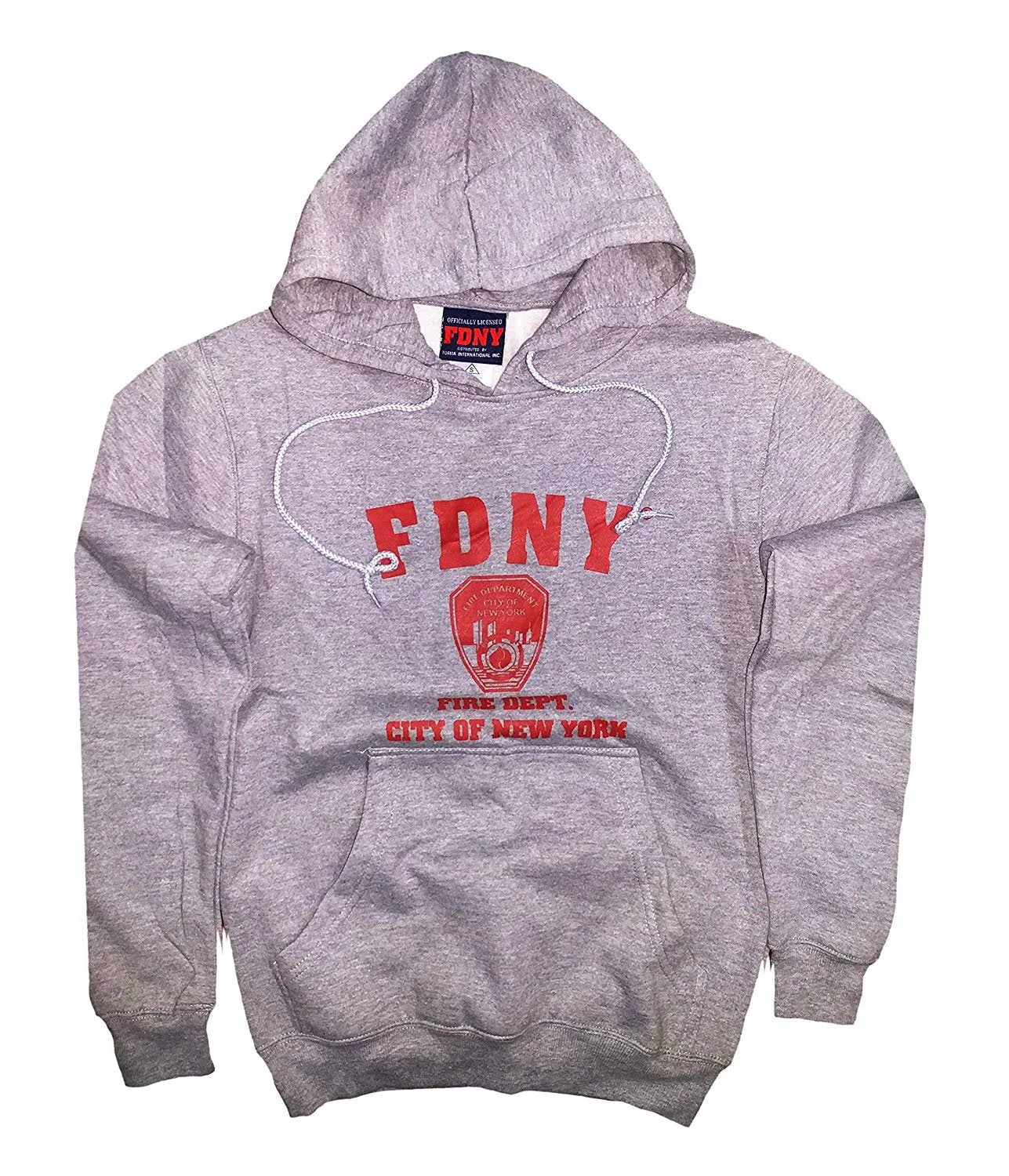 Mens Gray FDNY Hoodie Sweatshirt