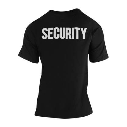 Security T-Shirt Front Back Print Men's Tee (Solid Design, Black / White)