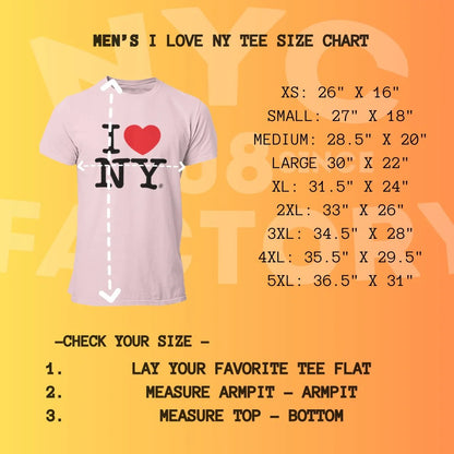 Men's I Love NY Officially Licensed Adult Unisex Tees (Light Pink)