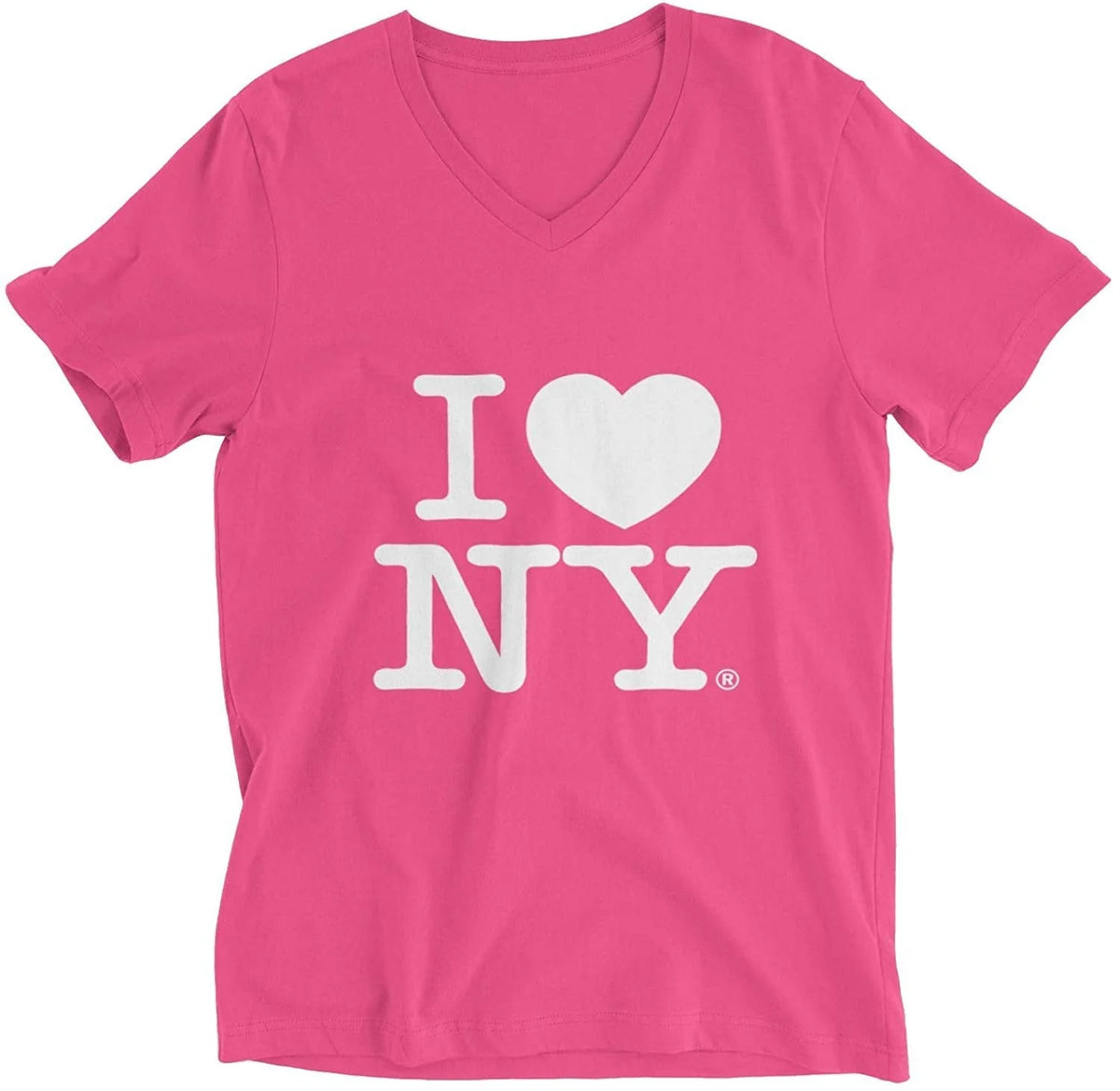 I Love NY Women's Hot Pink V-Neck T-Shirt | Official NYC Apparel