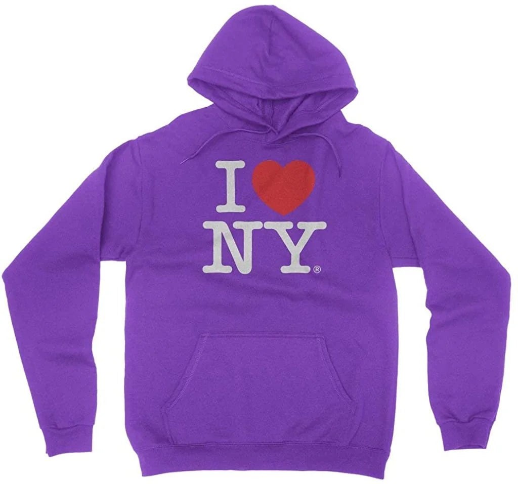 I Love NY Adult Unisex Hoodie Purple