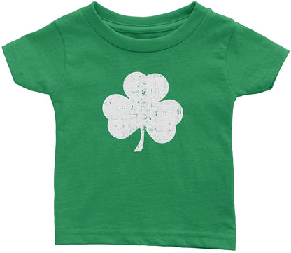 Irish Green Shamrock Baby Tee (Distressed, Irish Green)