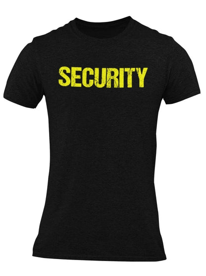 Men's Security T-Shirt (Distressed Design, Black/Neon)