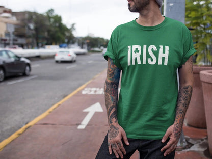 Men's Irish Letters Tee Soft Ring-Spun Printed in USA T-Shirt ST Patricks Day Shirt