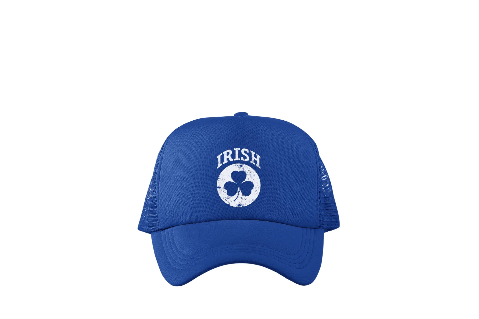 Irish Shamrock White Design Trucker Baseball Hat