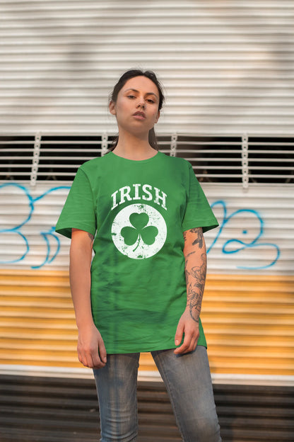 Irish Shamrock White Design Custom T-Shirt