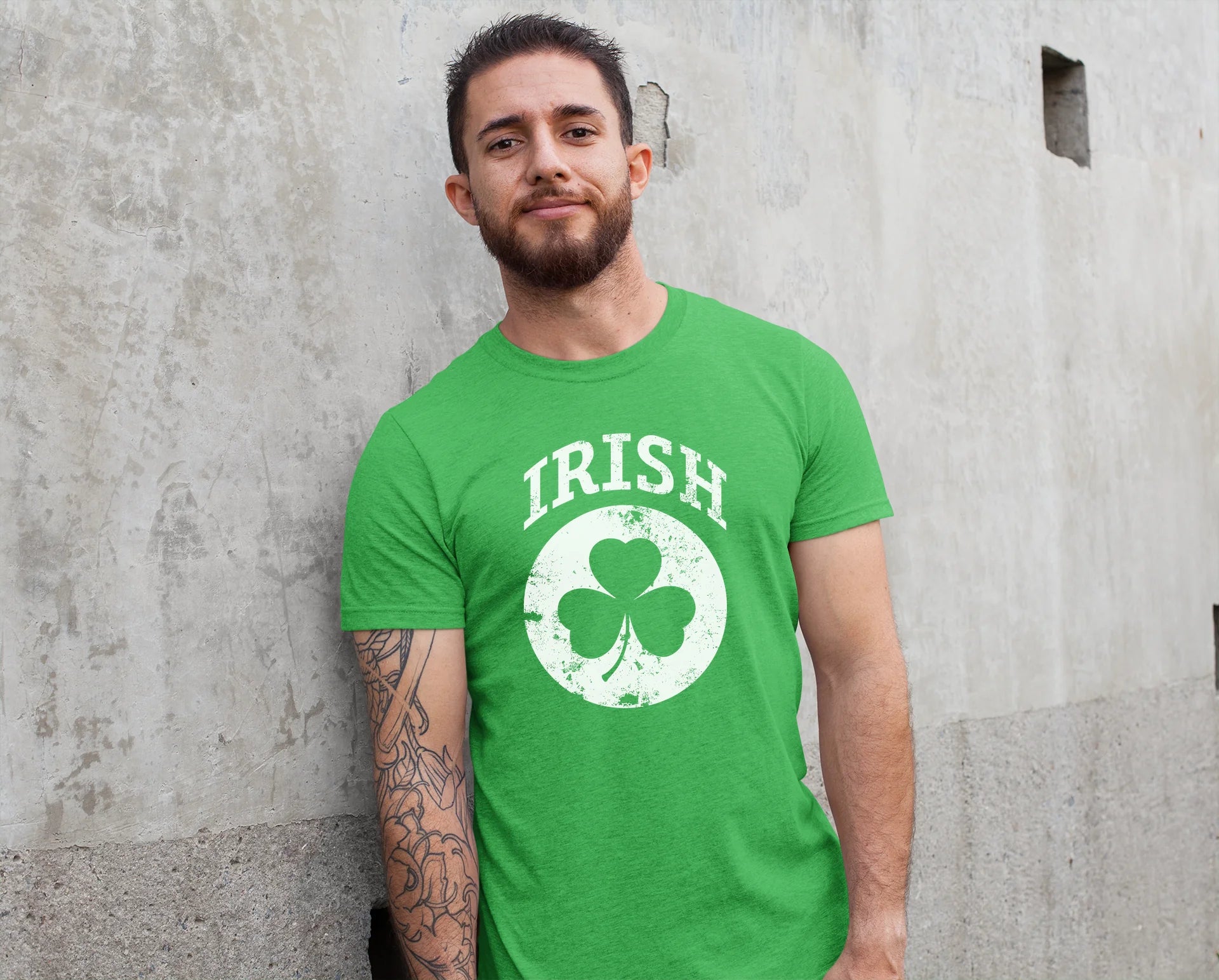 Irish Shamrock White Design Custom T-Shirt