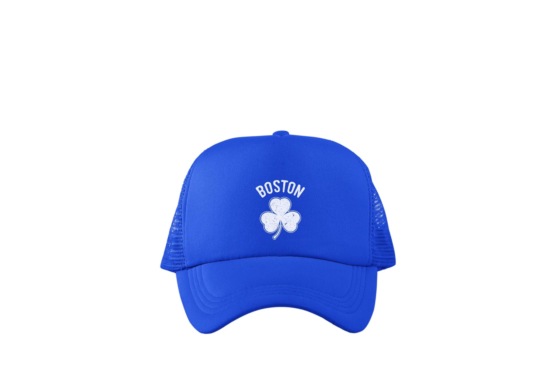 Irish Boston Shamrock White Design Trucker Baseball Hat