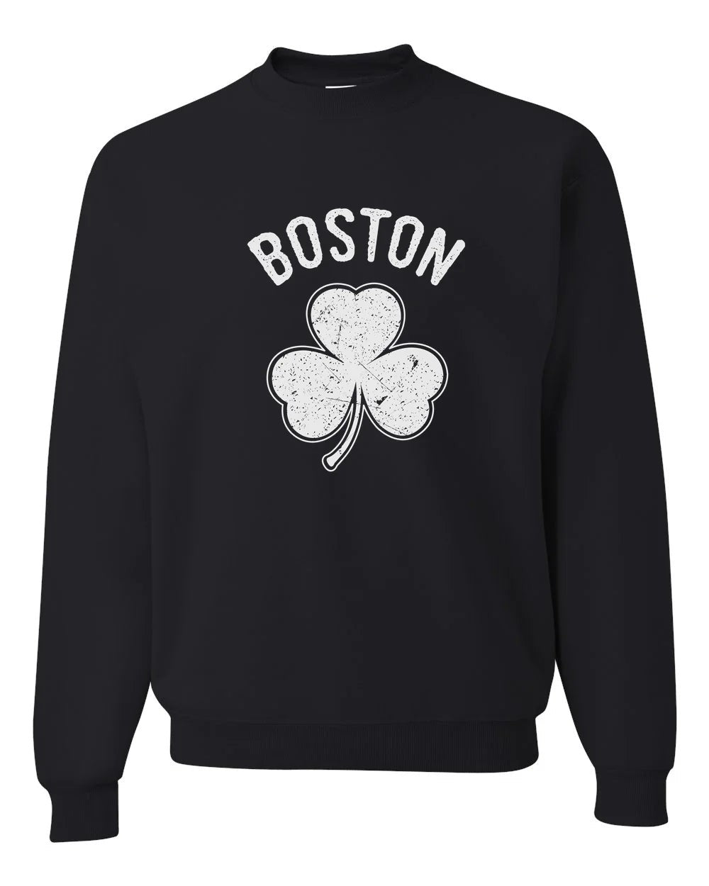 Irish Boston Shamrock White Design Custom Crewneck Sweatshirt