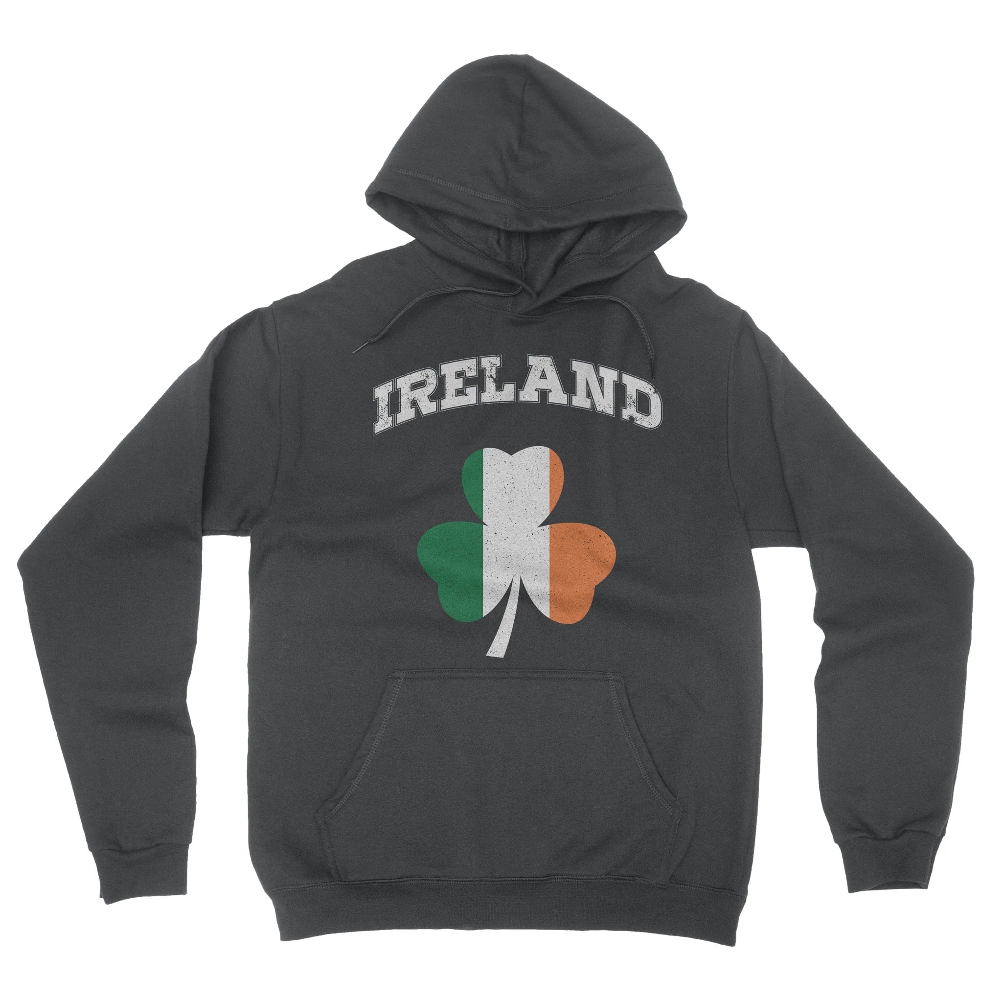 Retro Ireland Flag Charcoal Hoodie - St. Patrick's Day - Irish Apparel Men's & Kids