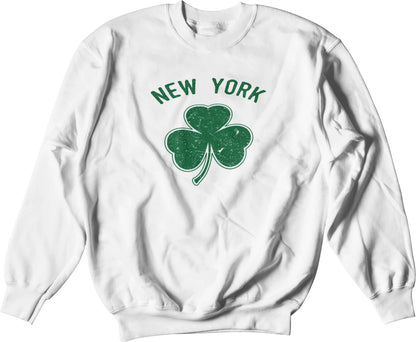 New York City Irish Shamrock Design St Patricks Day Crewneck Sweatshirt - NYC Factory