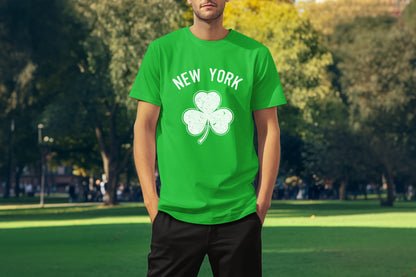 New York City Irish Shamrock Design Custom T-Shirt