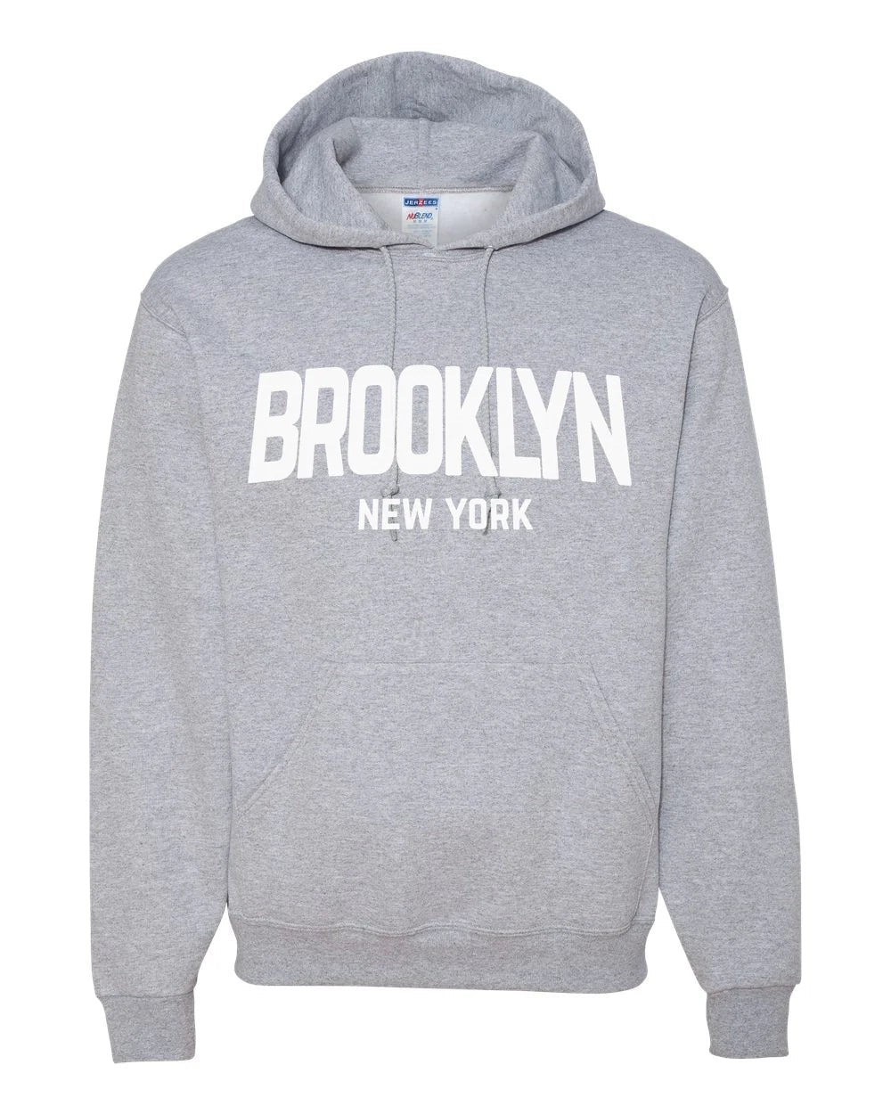 Brooklyn Retro White Design Custom Hoodie Heather Gray