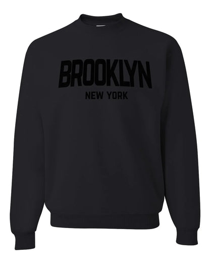 Brooklyn New York Retro Design Custom Crewneck Sweatshirt Black