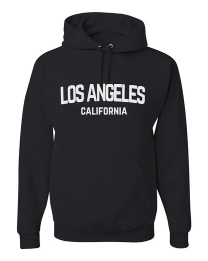 Los Angeles California White Retro Design Custom Hoodie Black