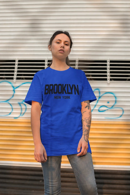 Brooklyn New York Retro Design Custom T-Shirt Royal