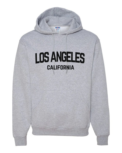 Los Angeles California Retro Black Design Custom Hoodie Heather Gray