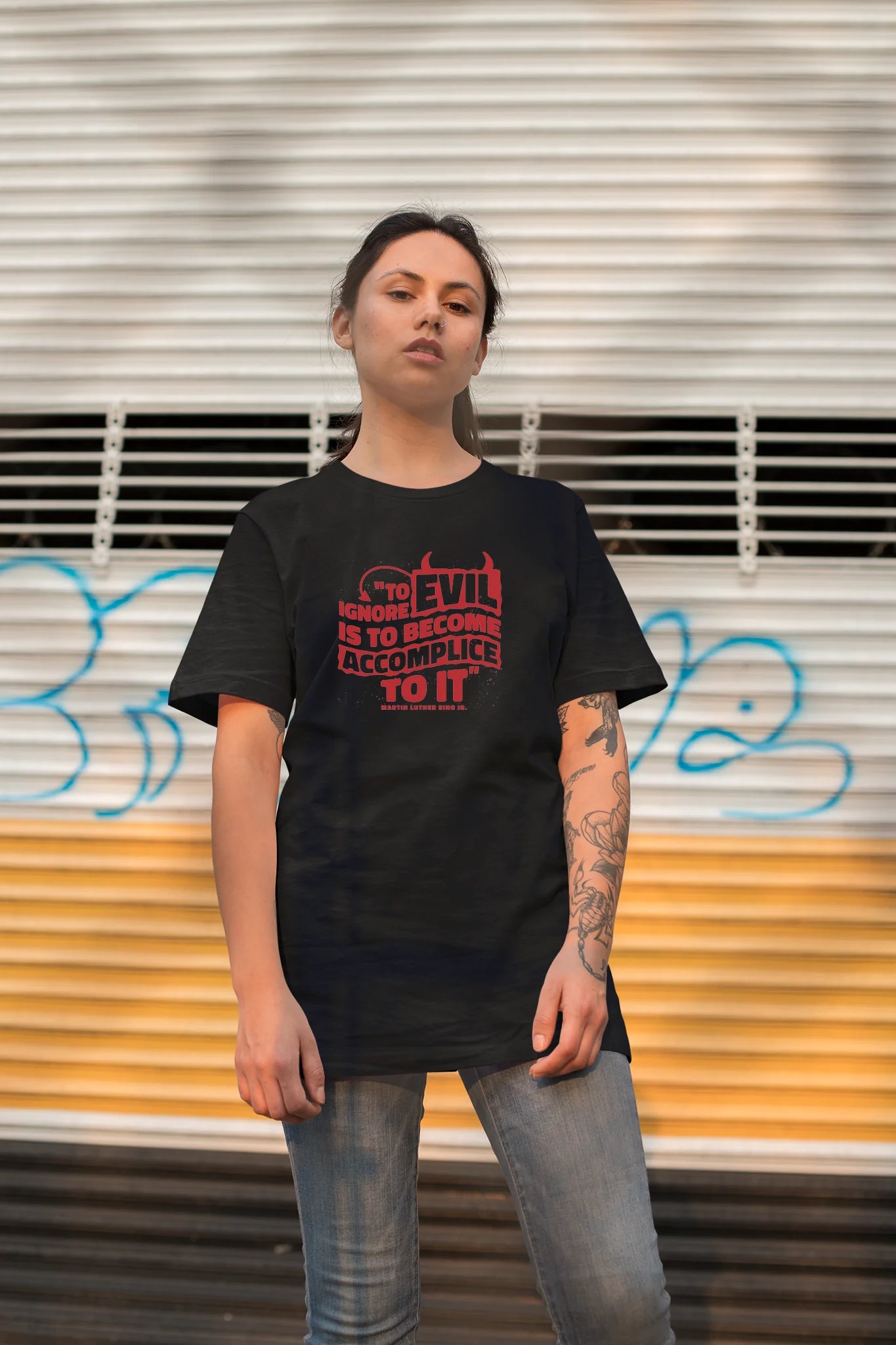 MLK Day Tee To Ignore Evil Is To Become Accomplice To It Quote T-Shirt