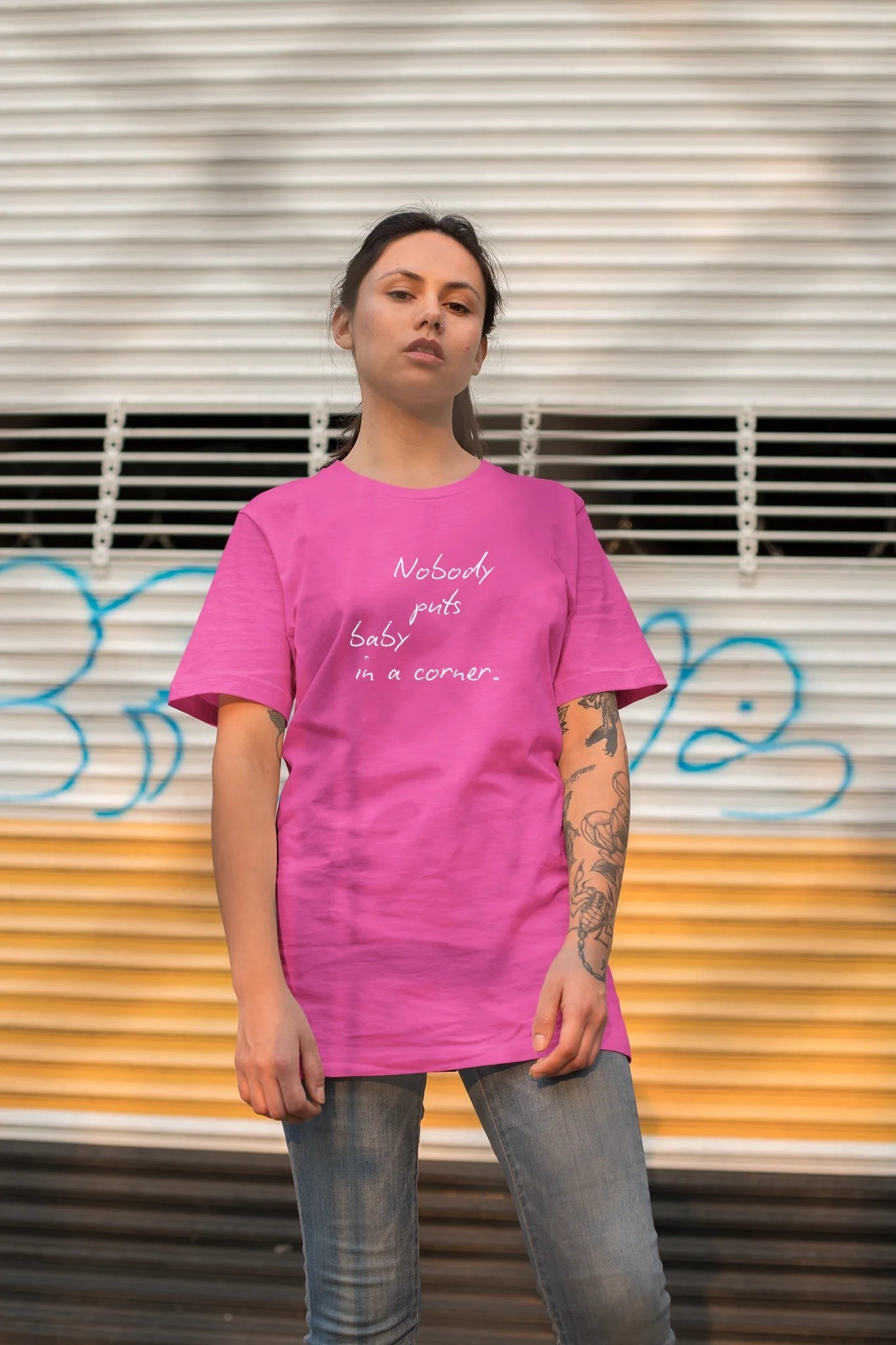 Nobody Puts Baby In a Corner Custom T-Shirt Hot Pink