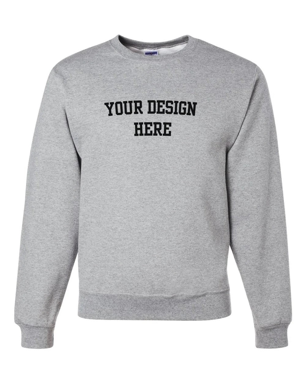 Your Design Here Black Print Custom Crewneck Sweatshirt - NYC Factory